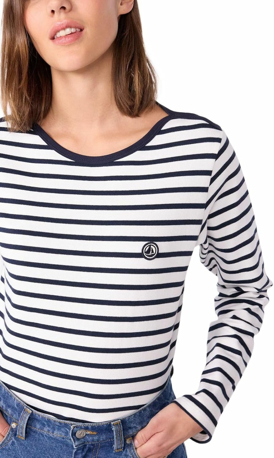 Thumbnail 4 de Petit Bateau Marinière femme A0d08 en coton, lot de 1