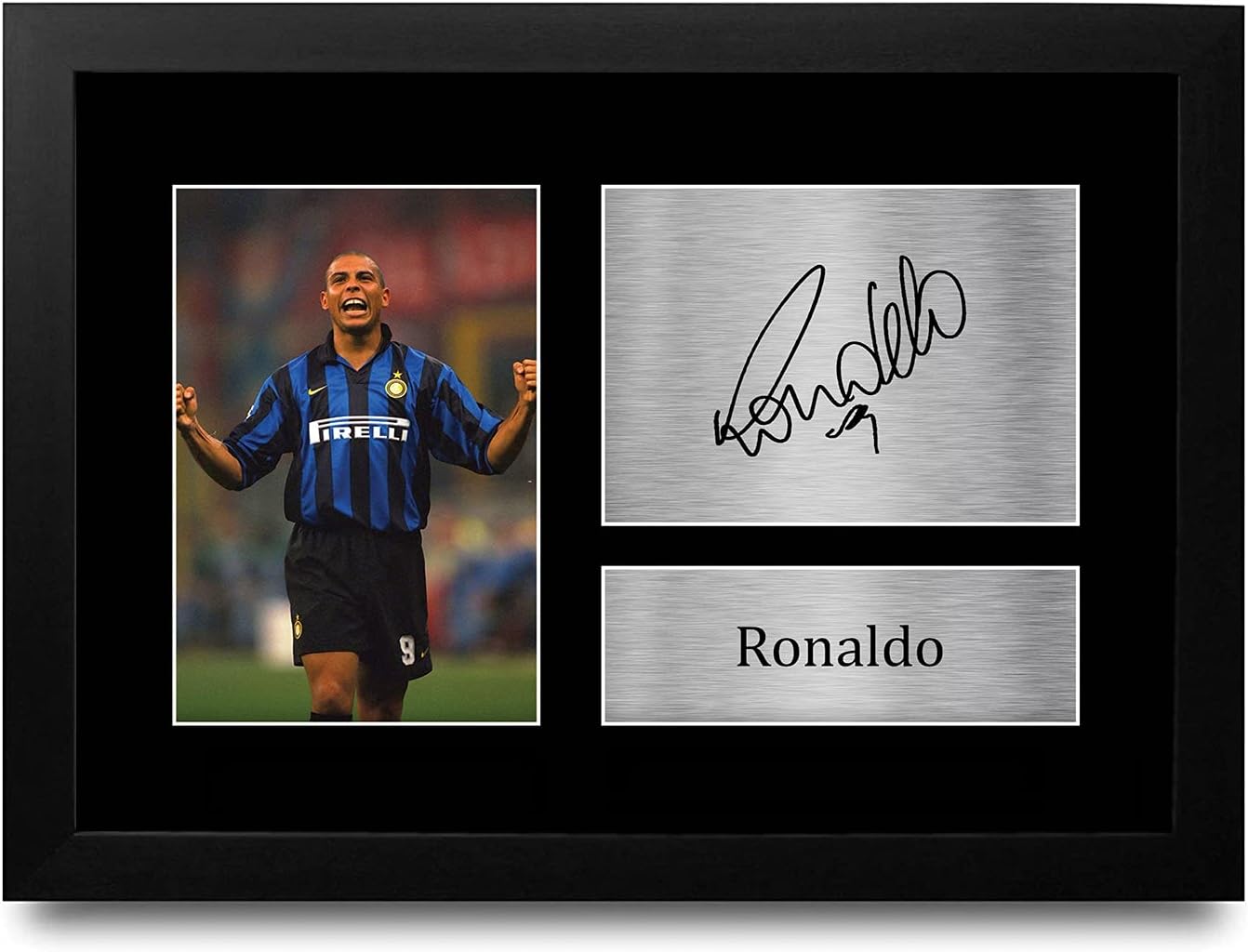 Thumbnail 2 de HWC Trading Ronaldo Inter Milan Signed Printed Photo — A4 Portrait Framed