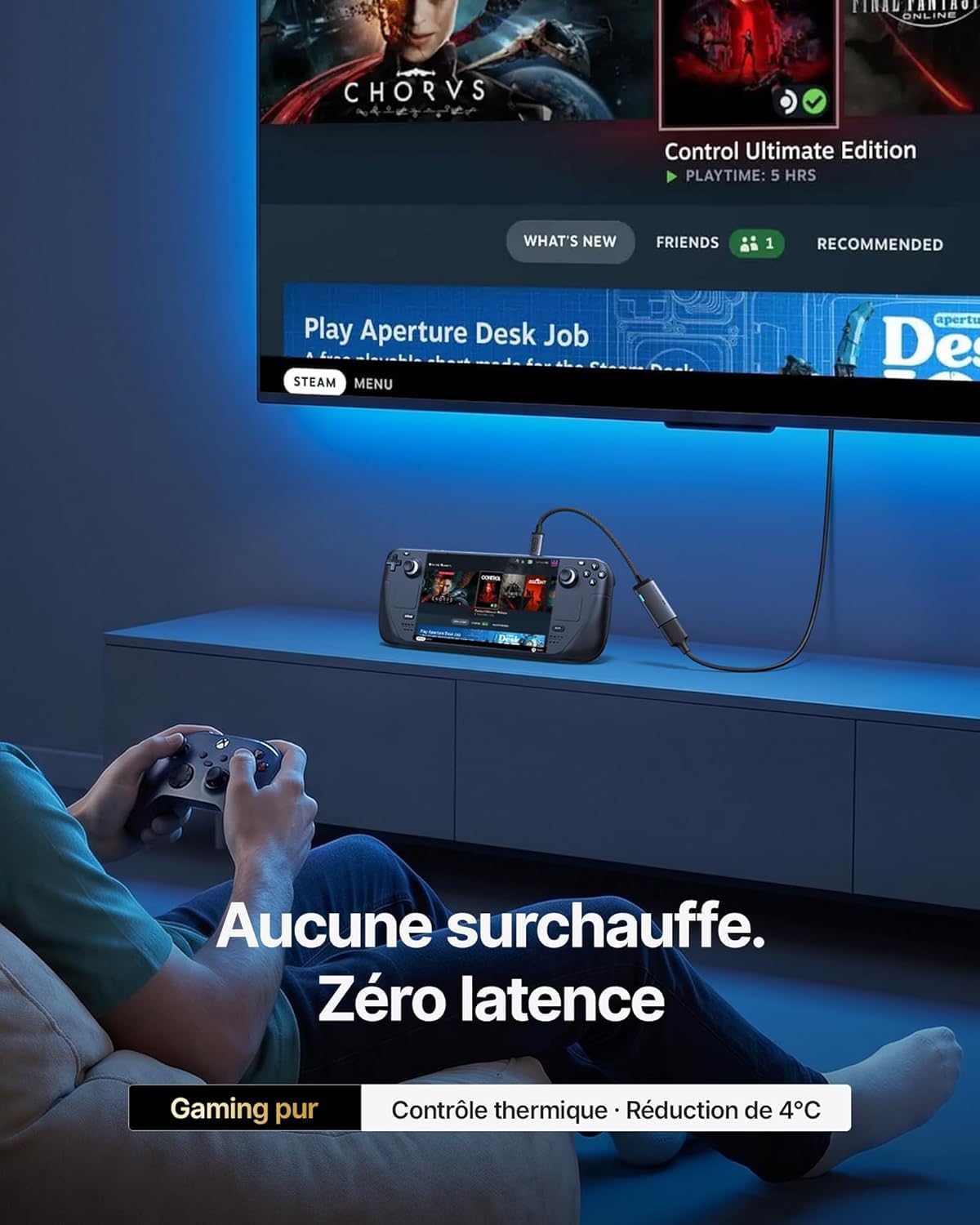 Detalle de INIU USB C to HDMI Adapter with Smart Diagnostic LED — 4K@60Hz, Original HDMI Certified