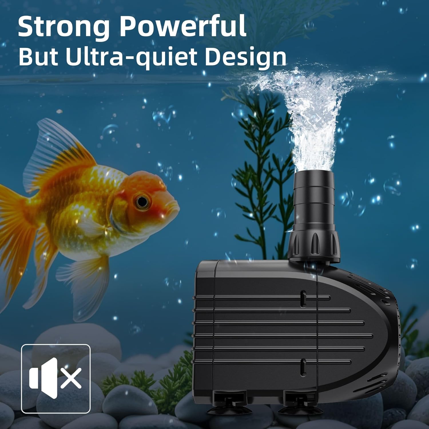 Detalle de Biling Ultra-Quiet Submersible Pump (1520L/h) for Aquarium, Pond & Hydroponics