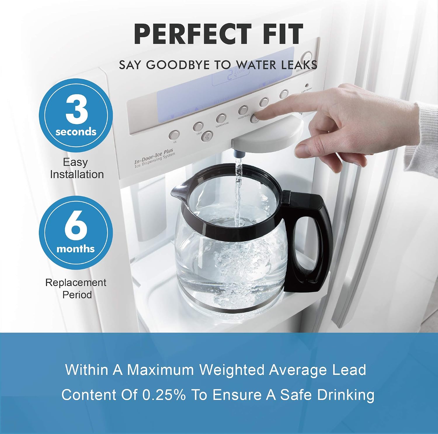 Thumbnail 4 de Alefar M-SJWF200 Refrigerator Water Filter, 3-Pack, Carbon Fiber