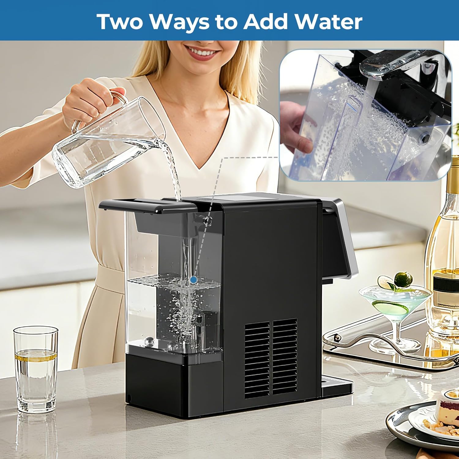 Thumbnail 4 de Antarctic Star HZBY-12 Countertop Ice Maker and Cold Water Dispenser, 2 Ice Sizes