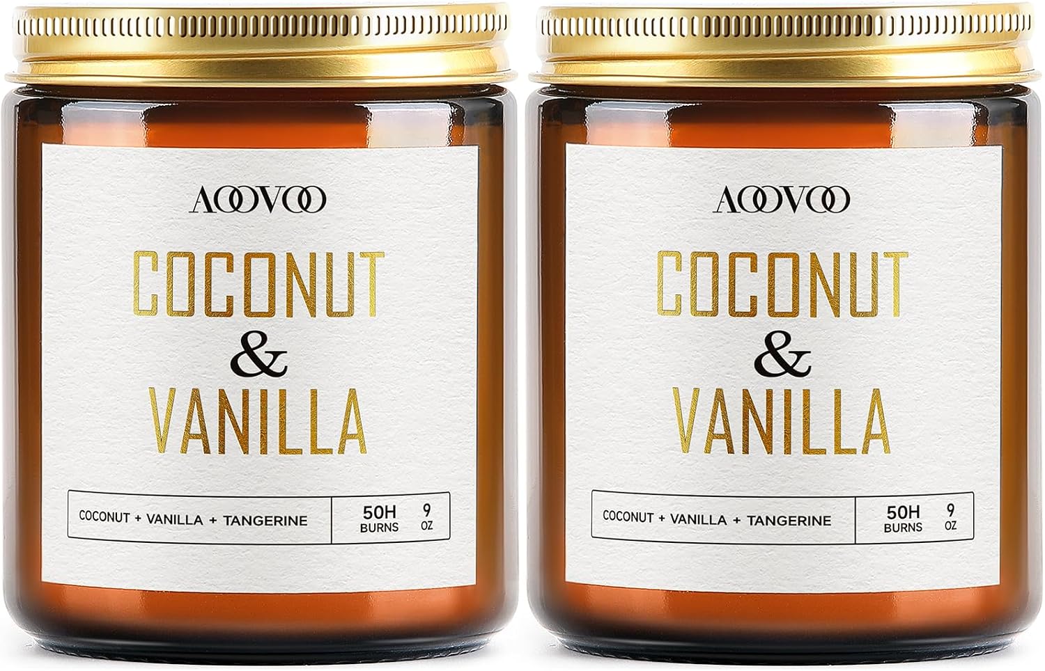 Detalle de AOOVOO Coconut Vanilla Candles — 18 oz Soy Scented Candles for Home Aromatherapy