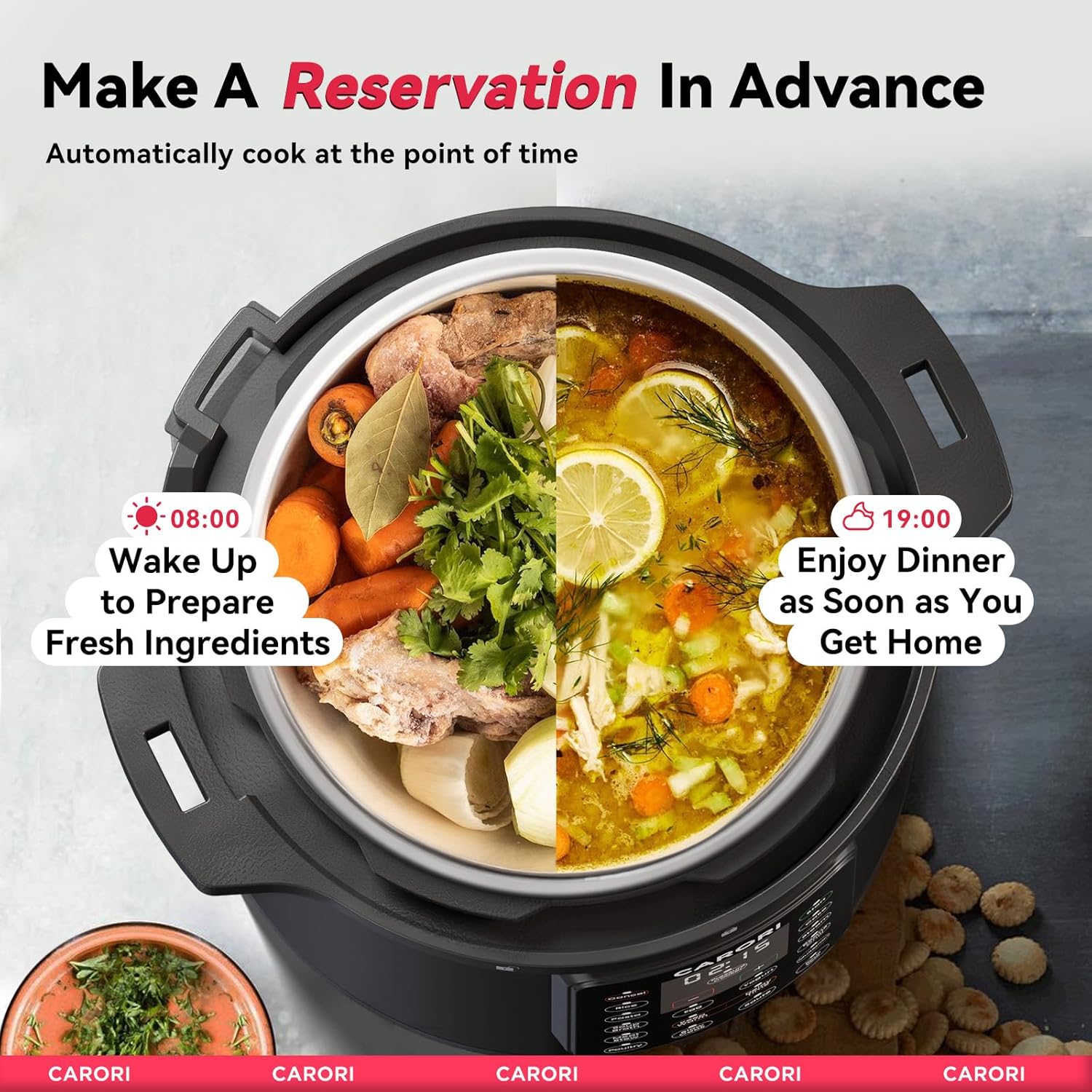 Thumbnail 5 de CARORI 1200W 12-in-1 Electric Pressure Cooker 8Qt 🍲