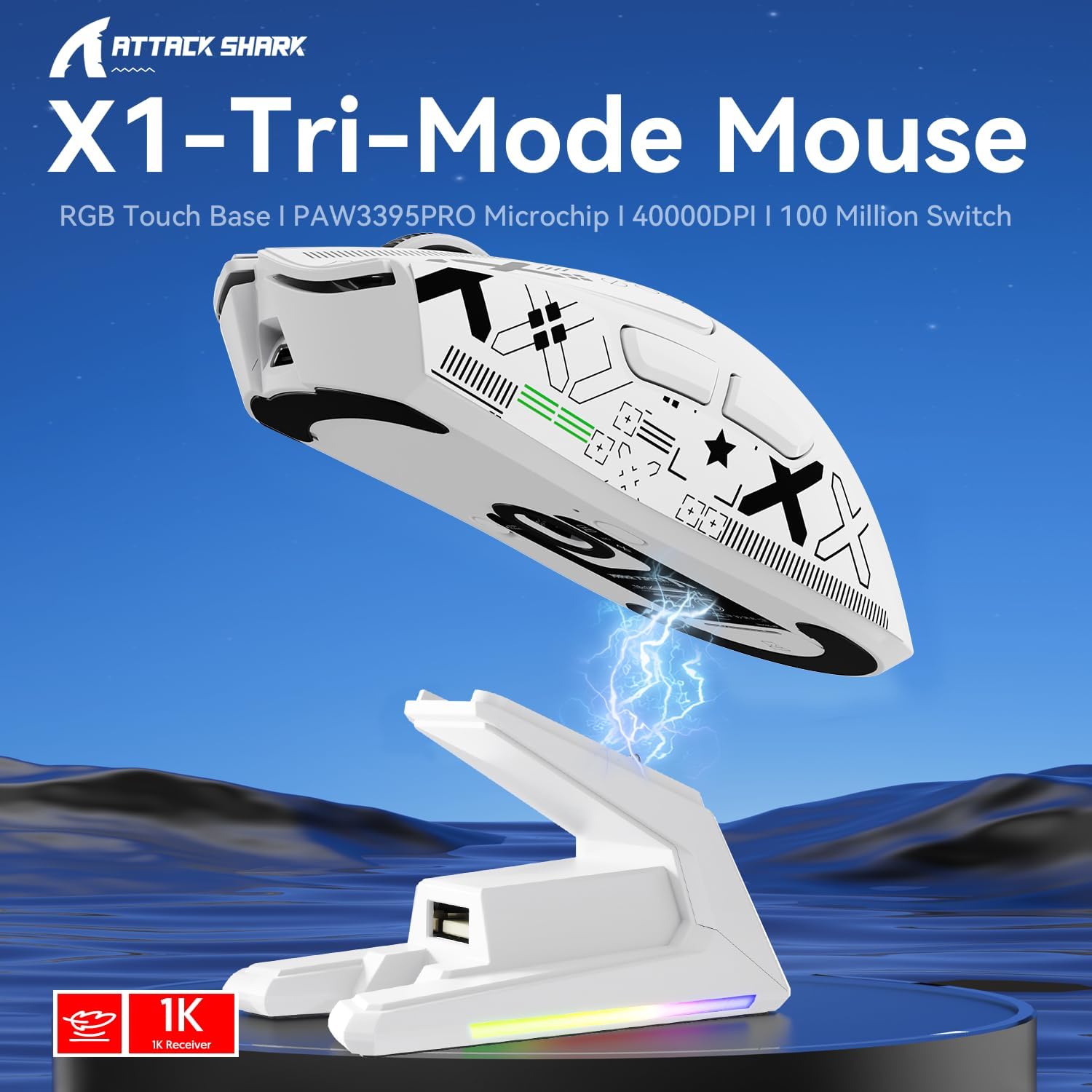 Thumbnail 2 de Attack Shark X1 Gaming Mouse with Touchpad Dock