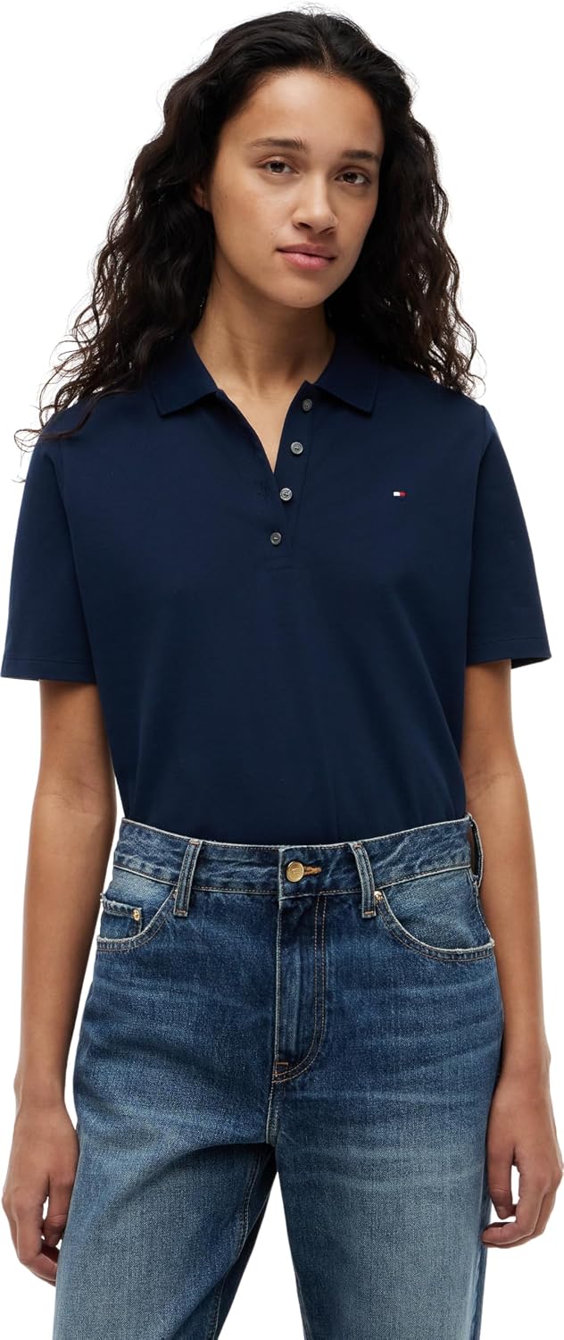 Detalle de Tommy Hilfiger Donna Polo Maniche Corte 1985: Maglietta Polo Piqué Regular Fit