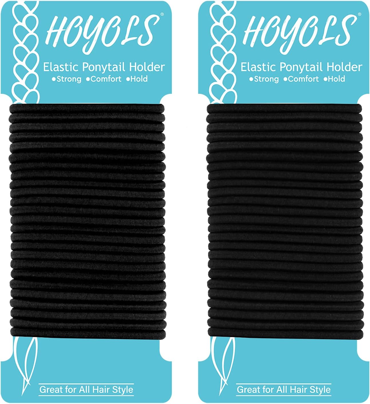 Detalle de HOYOLS Lot de 50 élastiques pour cheveux noirs tressés épais sans métal
