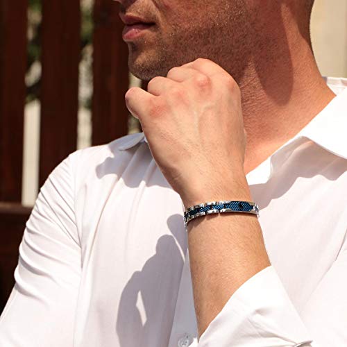 Thumbnail 5 de Maserati Bracelet homme JEWELS en Acier inoxydable avec PVD gris et bleu – JM419ASC02