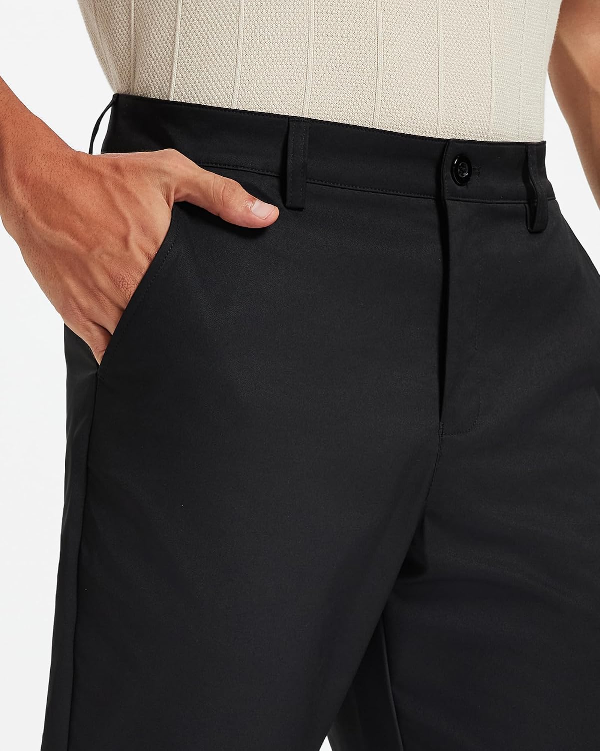 Detalle 2 de Vytroon Men's Classic Fit Stretch Golf & Dress Work Pants, Splash-Resistant