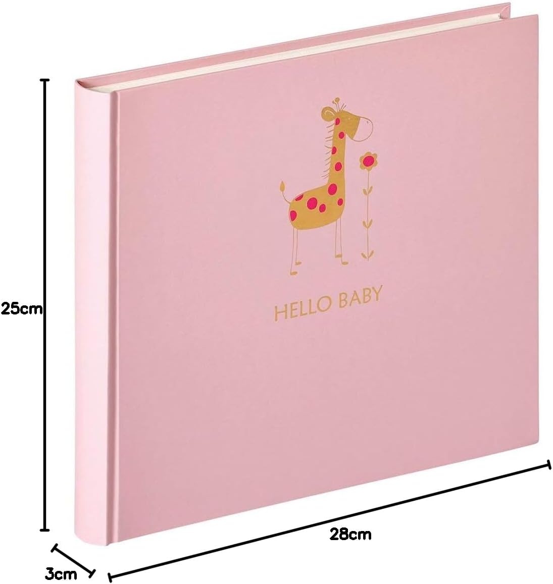 Detalle de walther design Babyalbum UK-148-R Rosa – 28 × 25 cm mit Prägung, 50 Seiten und CD-/Negativarchiv
