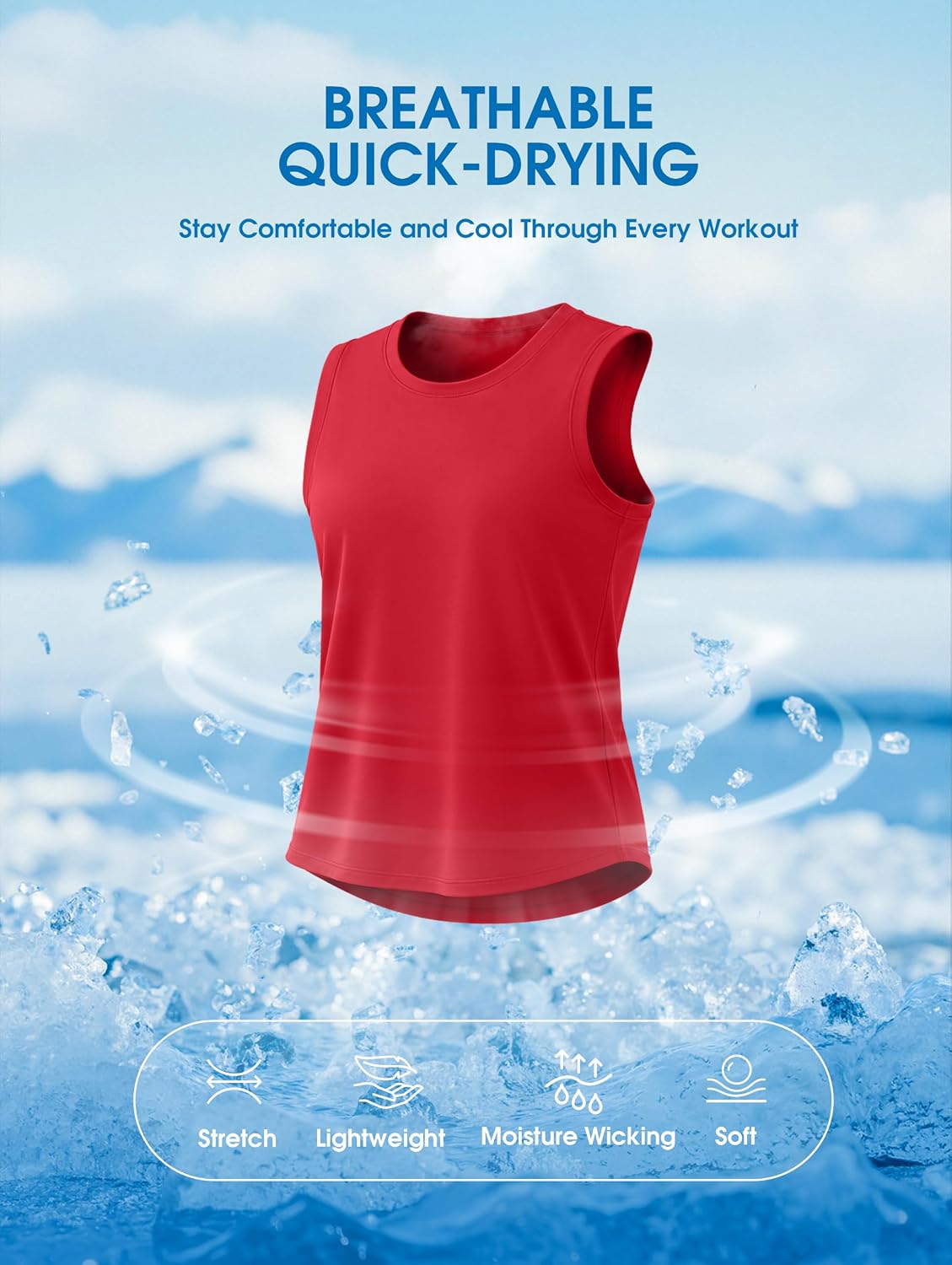 Detalle 1 de SANTINY Workout Tank Top, Waist-Length