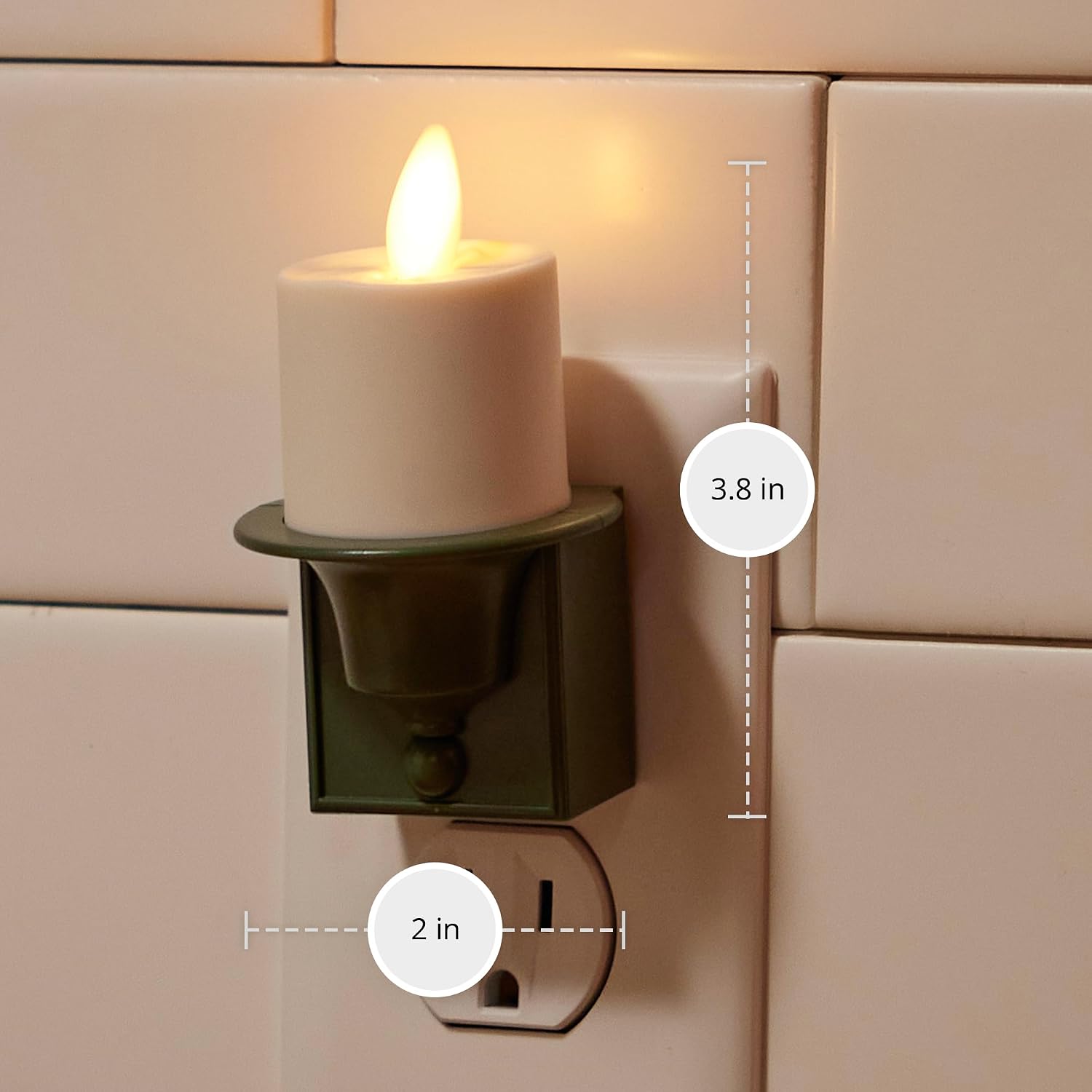 Thumbnail 6 de Luminara Nightlight Plug-In Flameless Candle, Loden Green, Dusk-to-Dawn Sensor