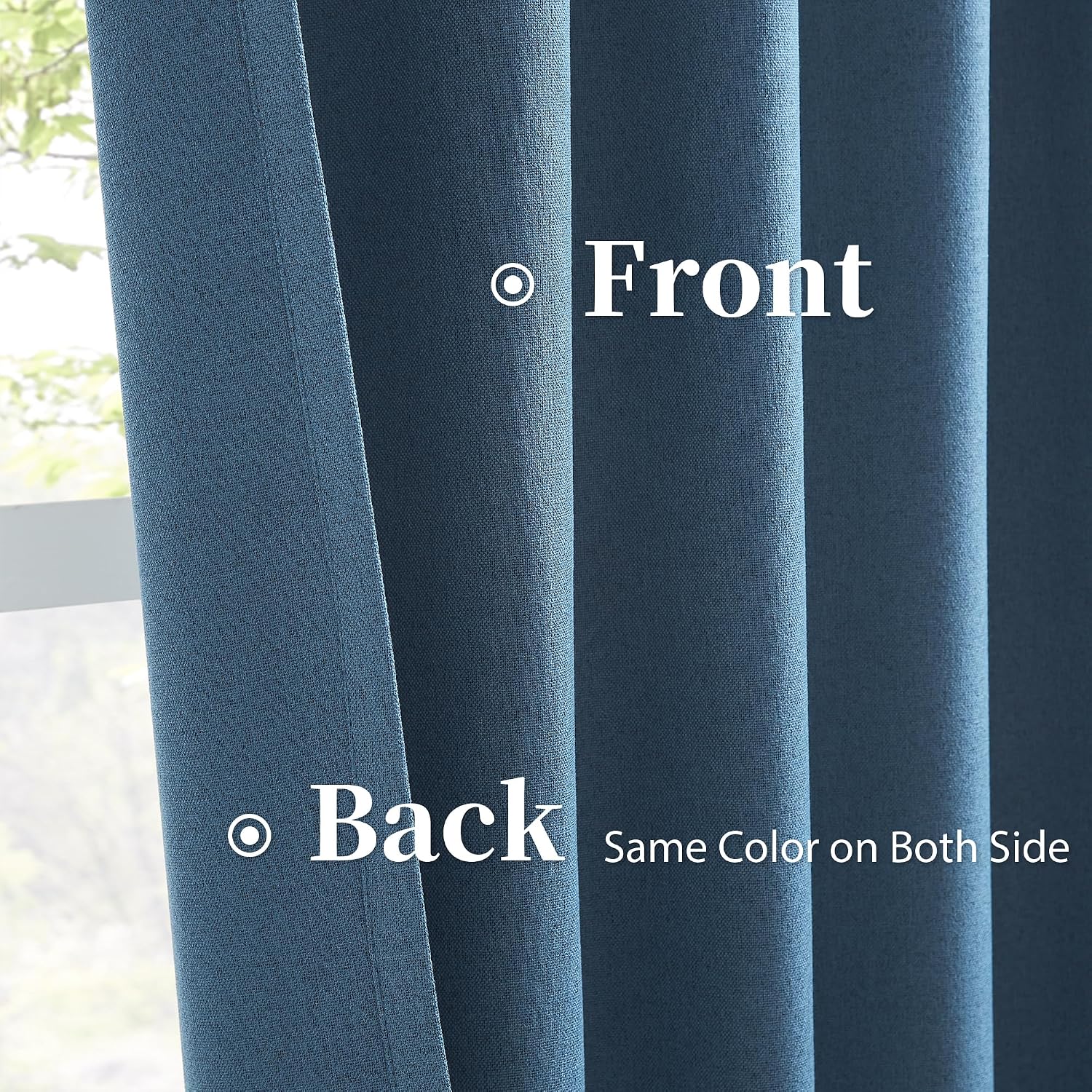 Detalle 2 de KEQIAOSUOCAI 108in Linen Blackout Curtains 50in 9FT