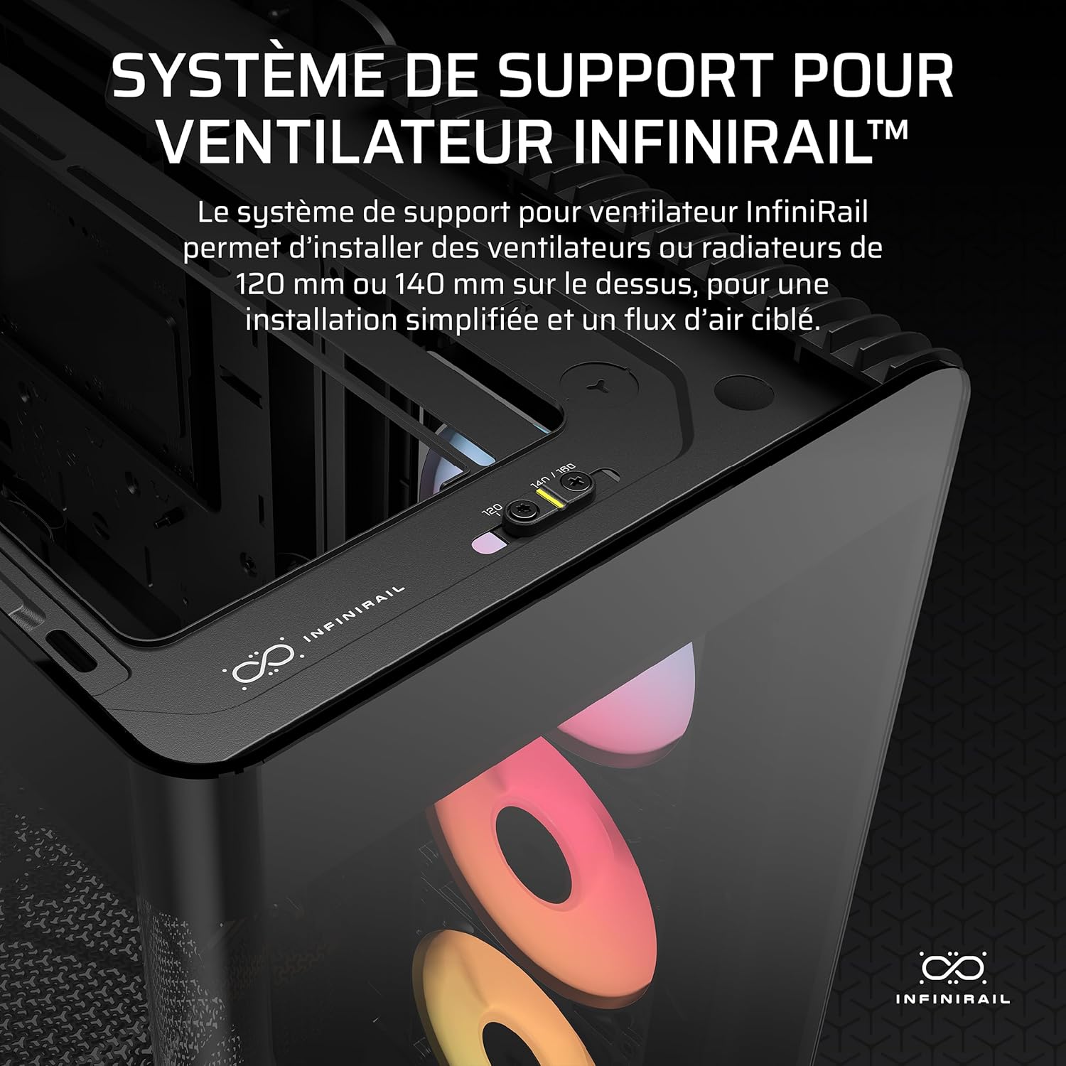 Thumbnail 5 de Corsair Frame 4500X RS-R ARGB : boîtier moyen-tower avec verre panoramique et fixation ventilateurs InfiniRail