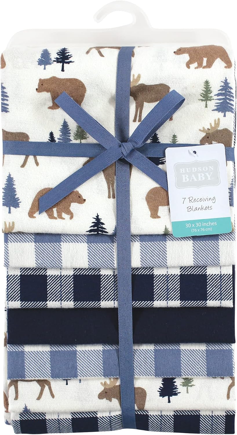Detalle 2 de Hudson Baby Cotton Flannel Receiving Blankets, One Size