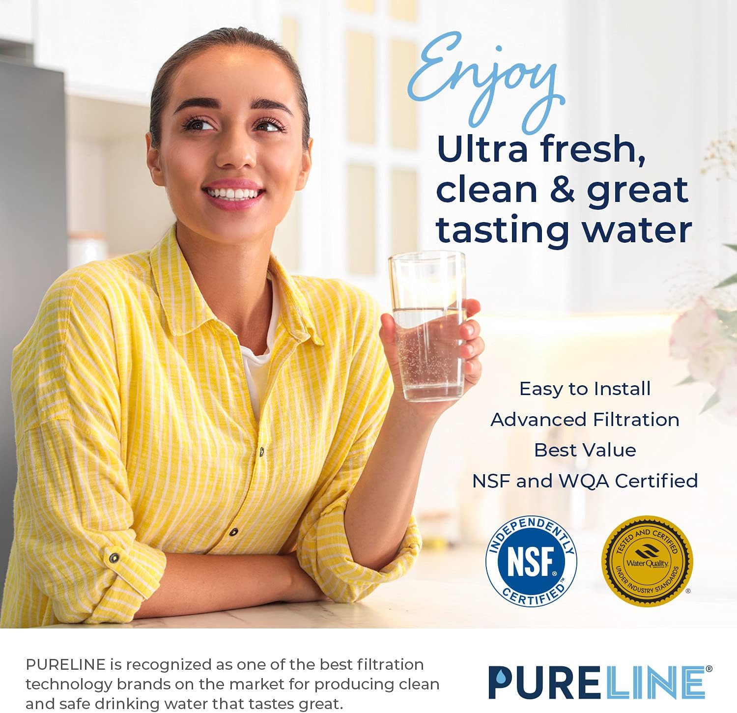 Detalle de PURELINE Replacement for Everydrop Filter 3 Refrigerator Water Filter, 3-Pack