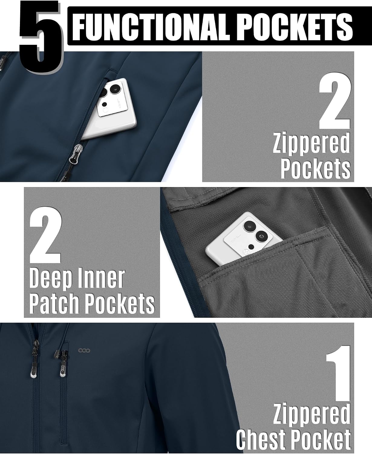 Detalle 2 de 33,000ft Softshelljacke mit 8.000 mm Wassersäule