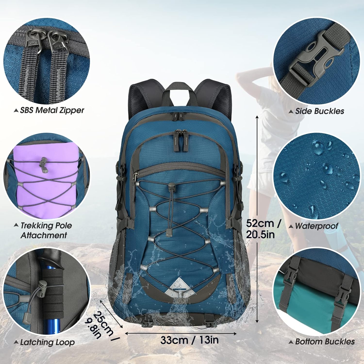 Thumbnail 4 de IGOLUMON Sac à Dos Randonnée 40L Ultraléger et Pliable – Polyvalent pour Homme et Femme
