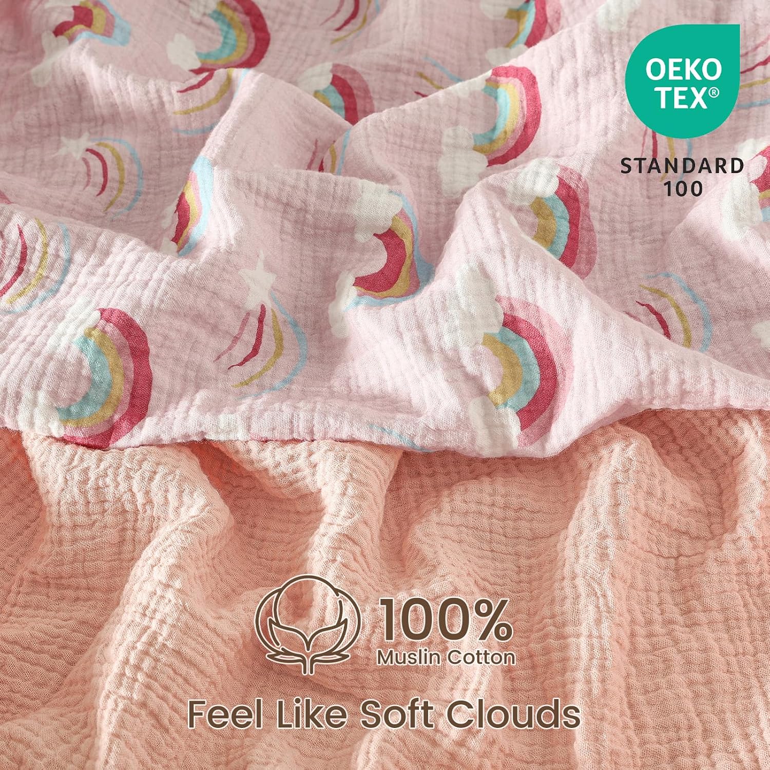 Detalle 2 de David's Kids Muslin Crib Sheets, 100% Cotton