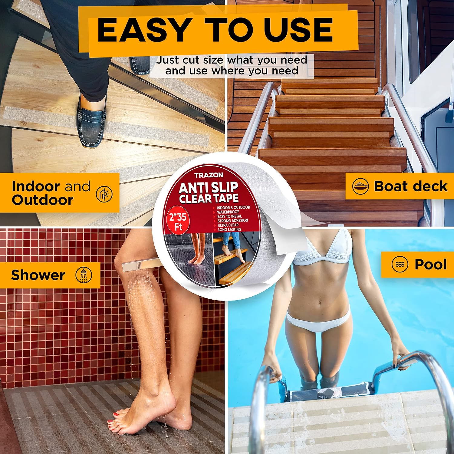 Thumbnail 2 de Trazon Clear Anti-Slip Tape, 2 in x 35 ft