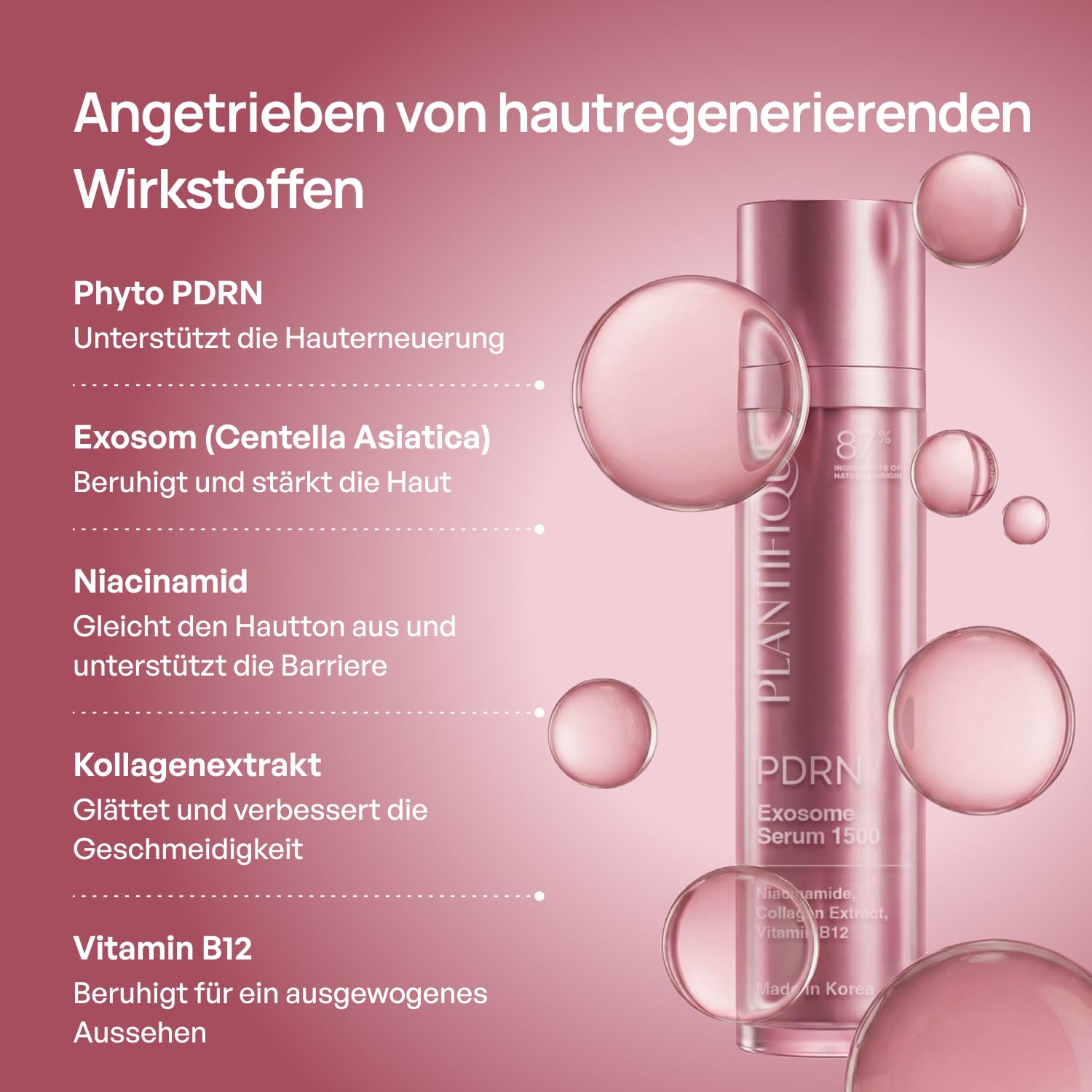 Thumbnail 6 de PLANTIFIQUE PDRN Microneedling Serum Gesichts Exosome 1500 PPM – Feuchtigkeit & Hautbarriere-Reparatur