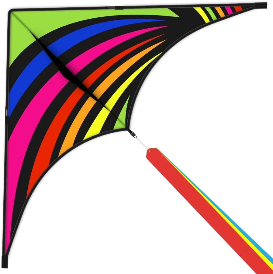 Detalle de Mint's Colorful Life Delta Kite — Easy-to-Fly Beach Kite for Kids & Adults