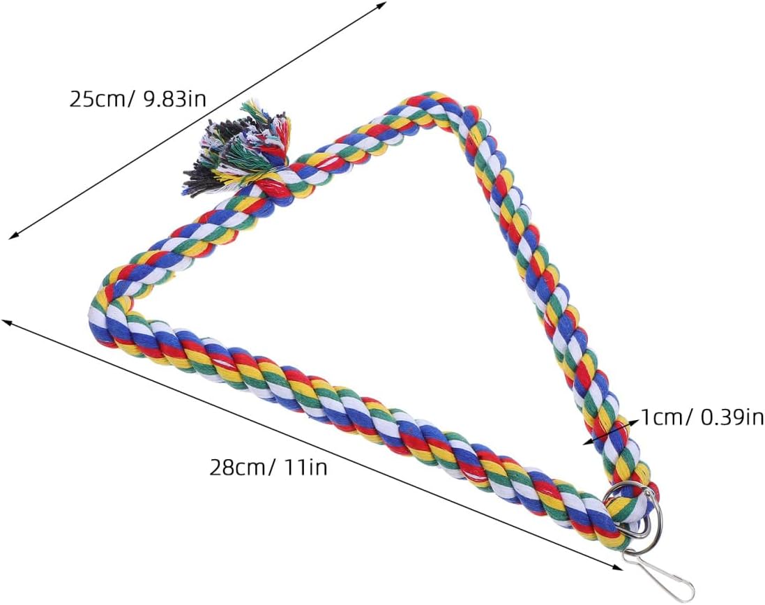 Detalle 2 de POPETPOP Bird Swing: Triangle Cotton Rope Toy for Small Parrots