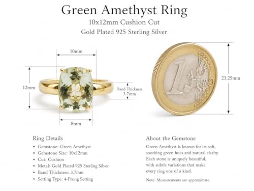 Detalle de Grüner Amethyst Ring Damen von Sophia Rose Jewellery – US-Größe 9 (Diameter 19 mm)