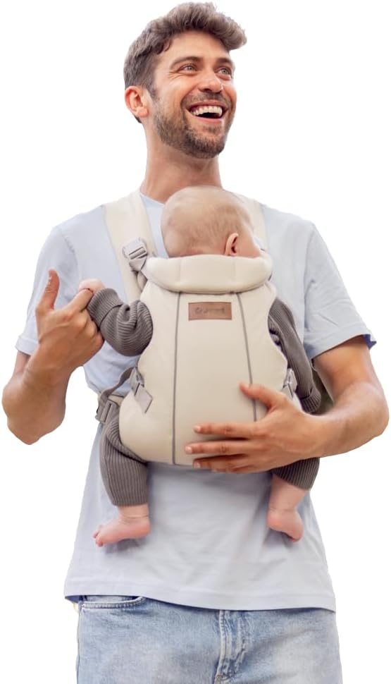 Jané Dual Marsupio Ergonomico Neonato – Dalla Nascita (3,5–15 kg), 3 Posizioni, Beige