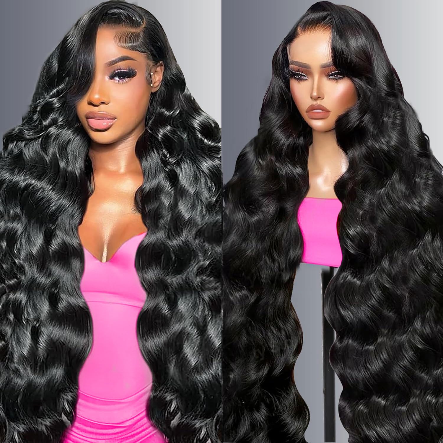 Detalle de LEHOO 30 Inch 13x6 Body Wave Lace Front Wig – 220% Density, Virgin Brazilian Human Hair