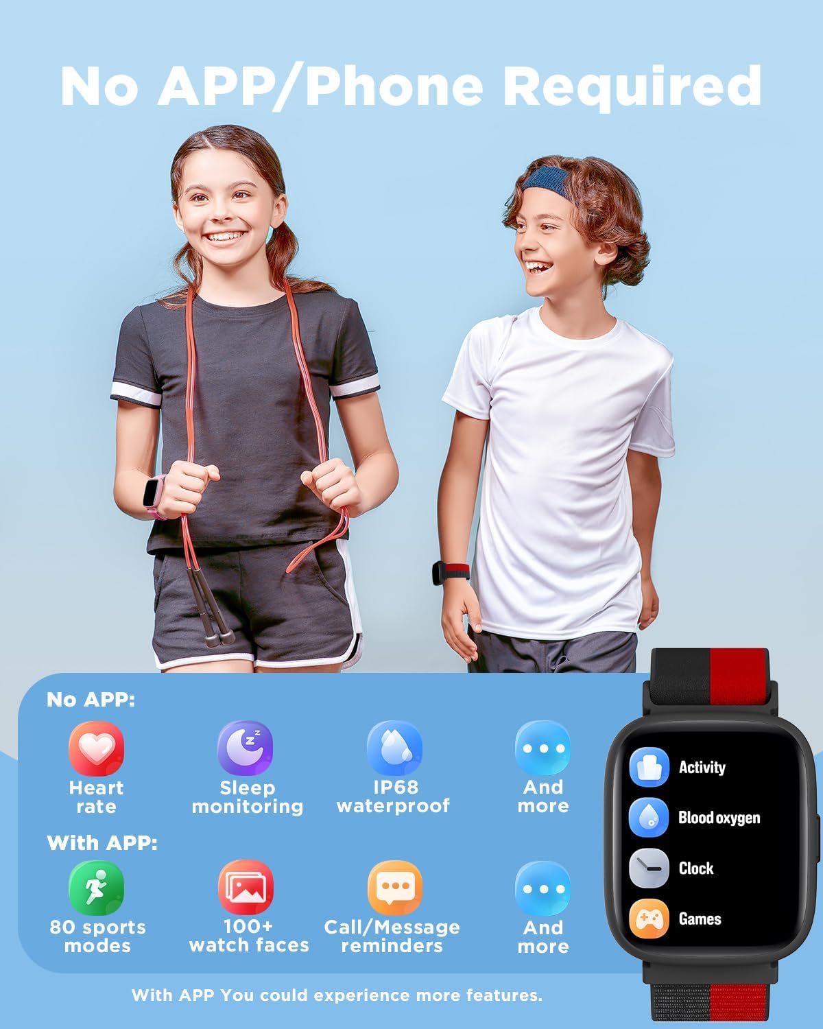 Thumbnail 1 de BIGGERFIVE BRAVE 2 1.8" Kids Fitness Watch