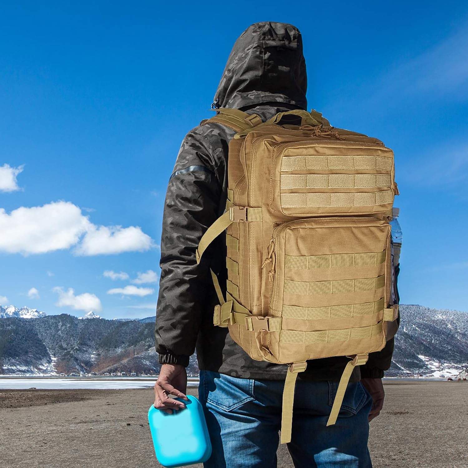 Detalle 2 de Militär Rucksack Herren 45L – Groß, wasserdicht, vielseitig einsetzbar
