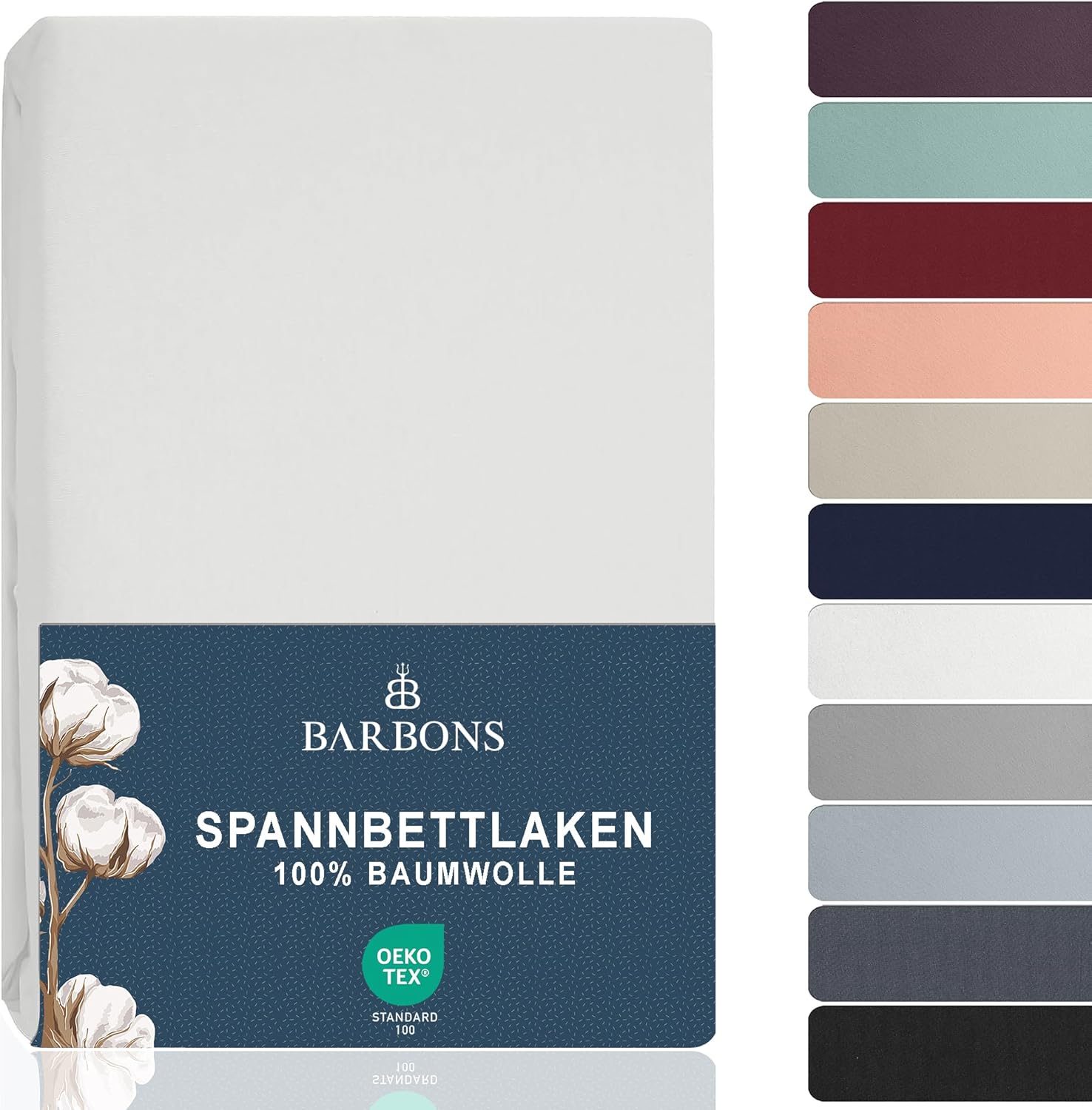 Detalle de BARBONS Spannbettlaken 200x200cm Jersey für Boxspringbett