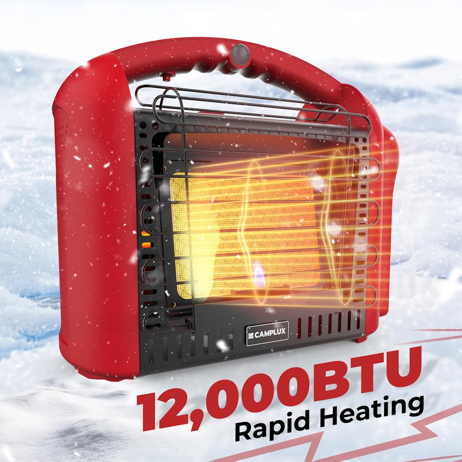 Detalle de CAMPLUX BH1501RCA Portable Propane Heater, 12,000 BTU with LED Light