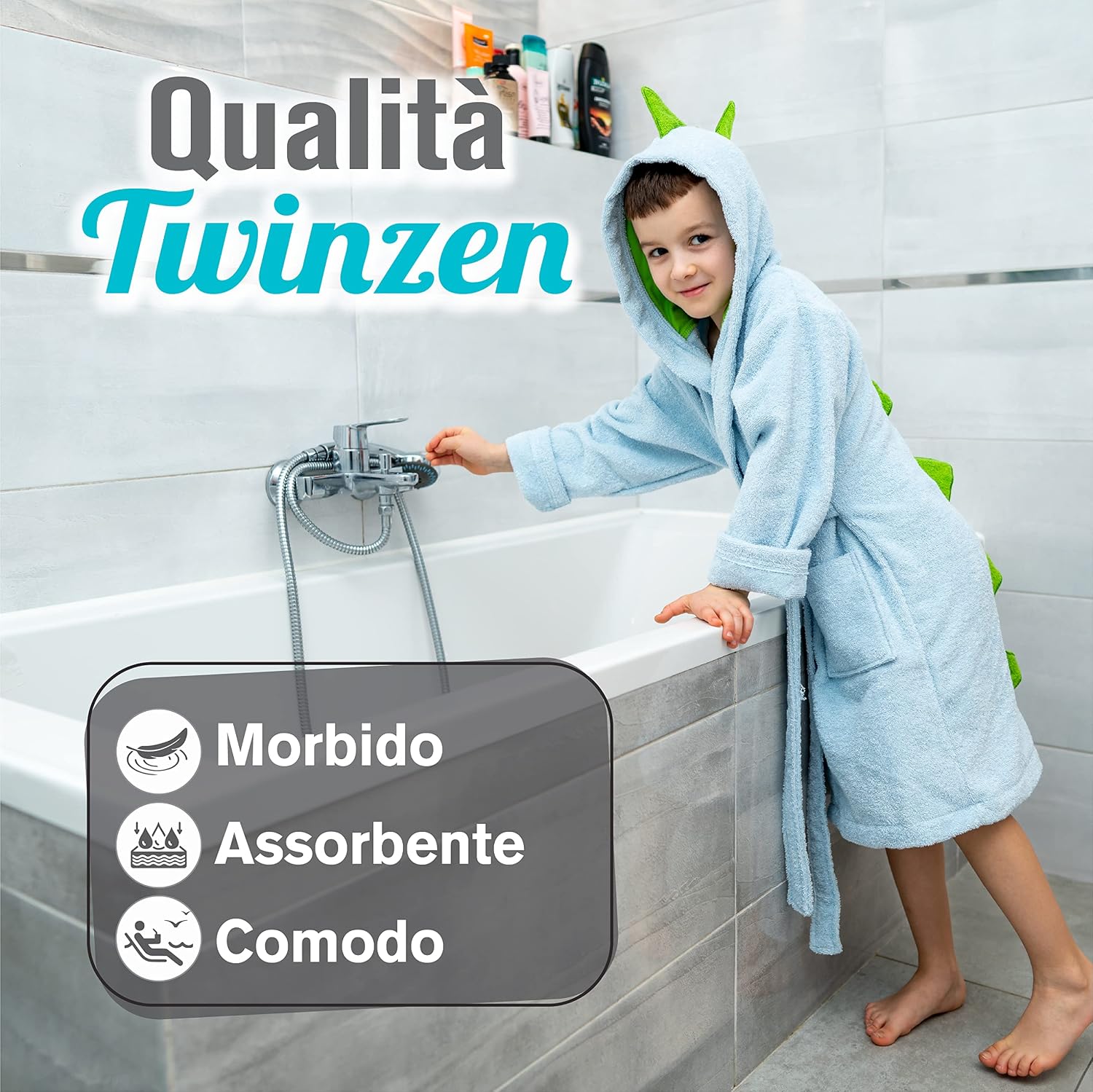 Thumbnail 1 de Twinzen Accappatoio Bambino 100% Cotone 360gsm