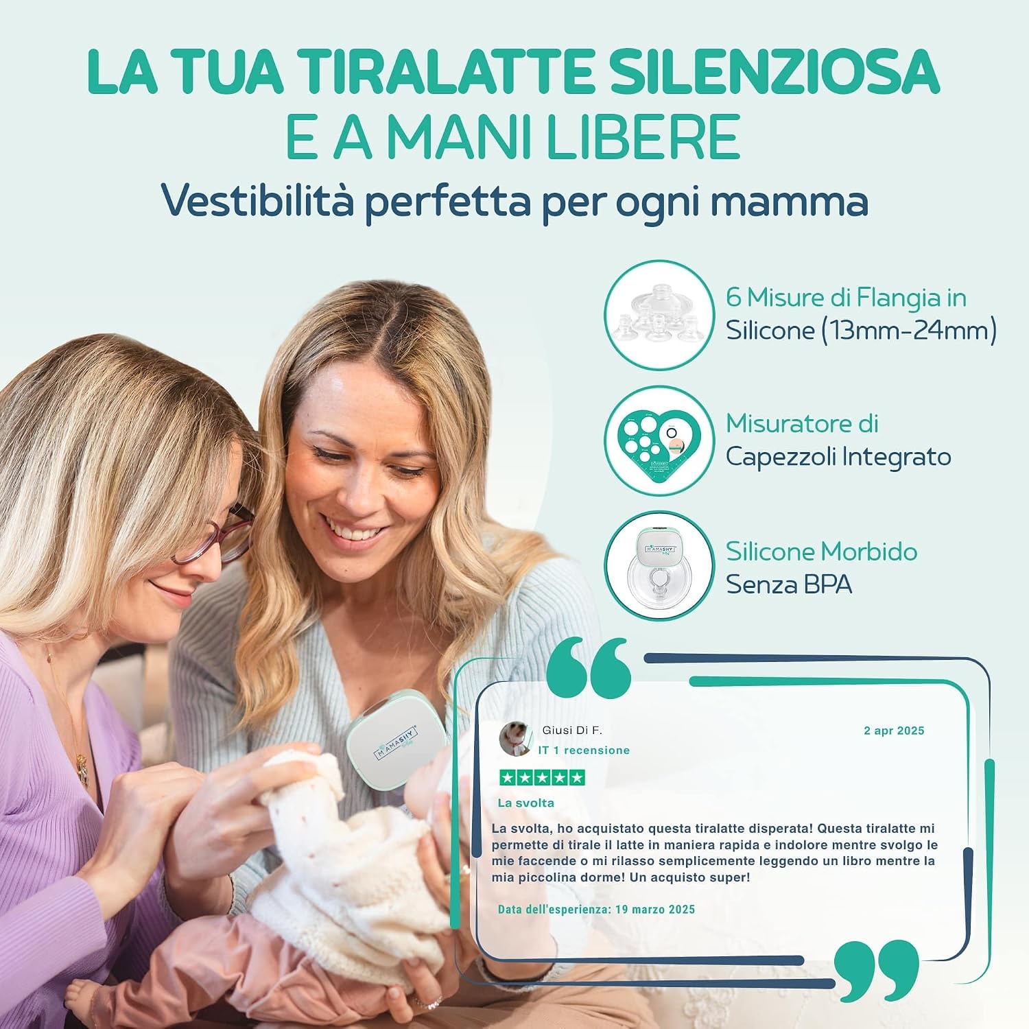 Thumbnail 5 de Mamashy Plus – Tiralatte Elettrico Indossabile Silenzioso: praticità e comfort per l’allattamento
