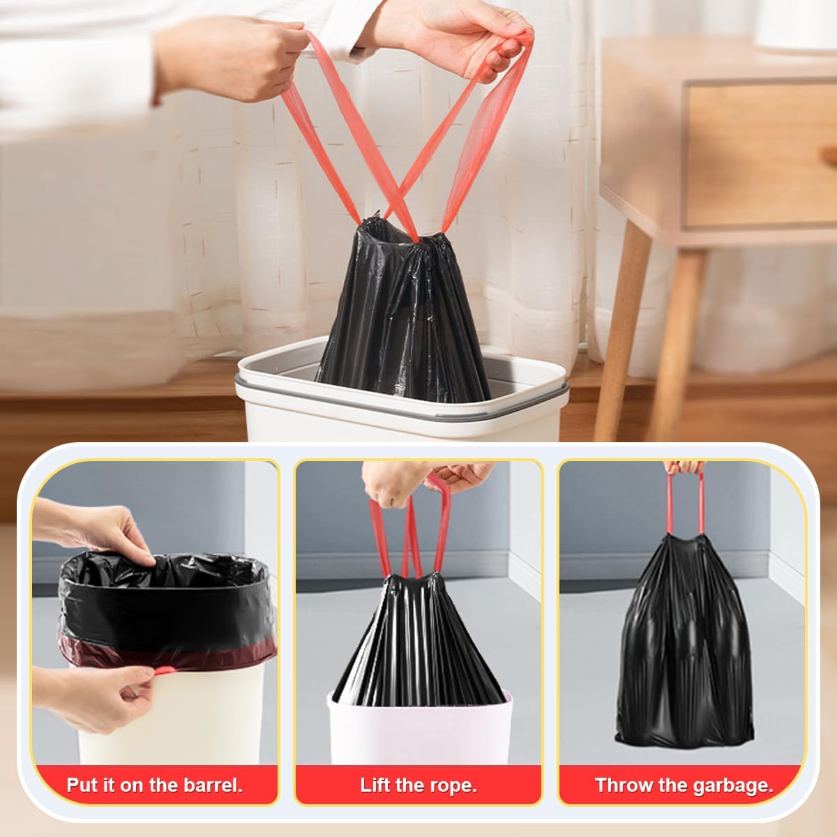 Thumbnail 3 de QILERR Bin Bags 20L Thick Drawstring