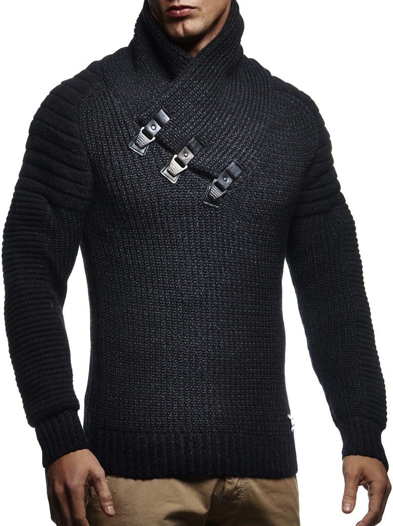 Thumbnail 1 de Leif Nelson LN5225 : pull hoodie en tricot pour homme à col châle