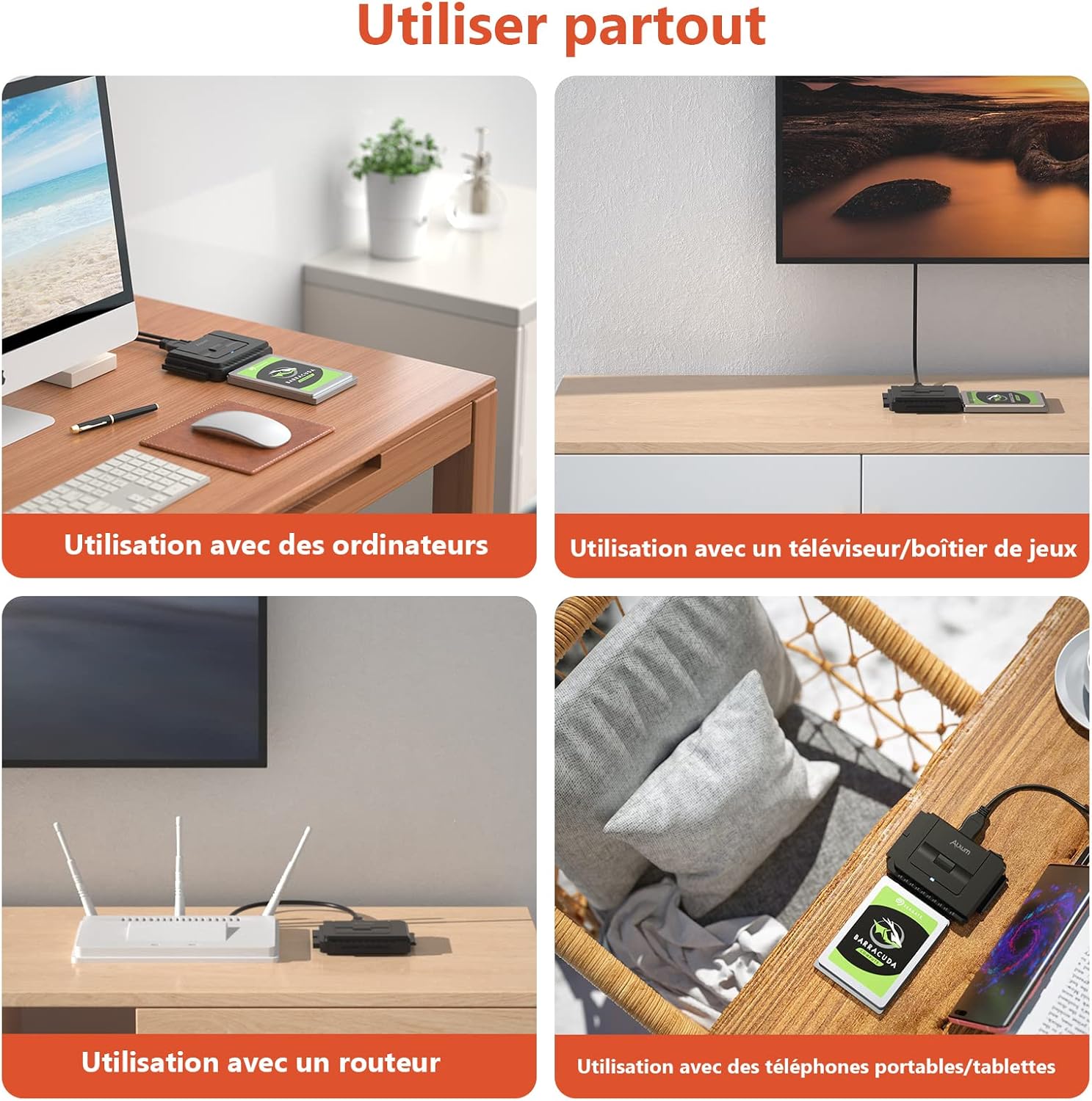 Thumbnail 5 de Alxum Adaptateur USB 3.0 vers IDE/SATA 5 Gbps