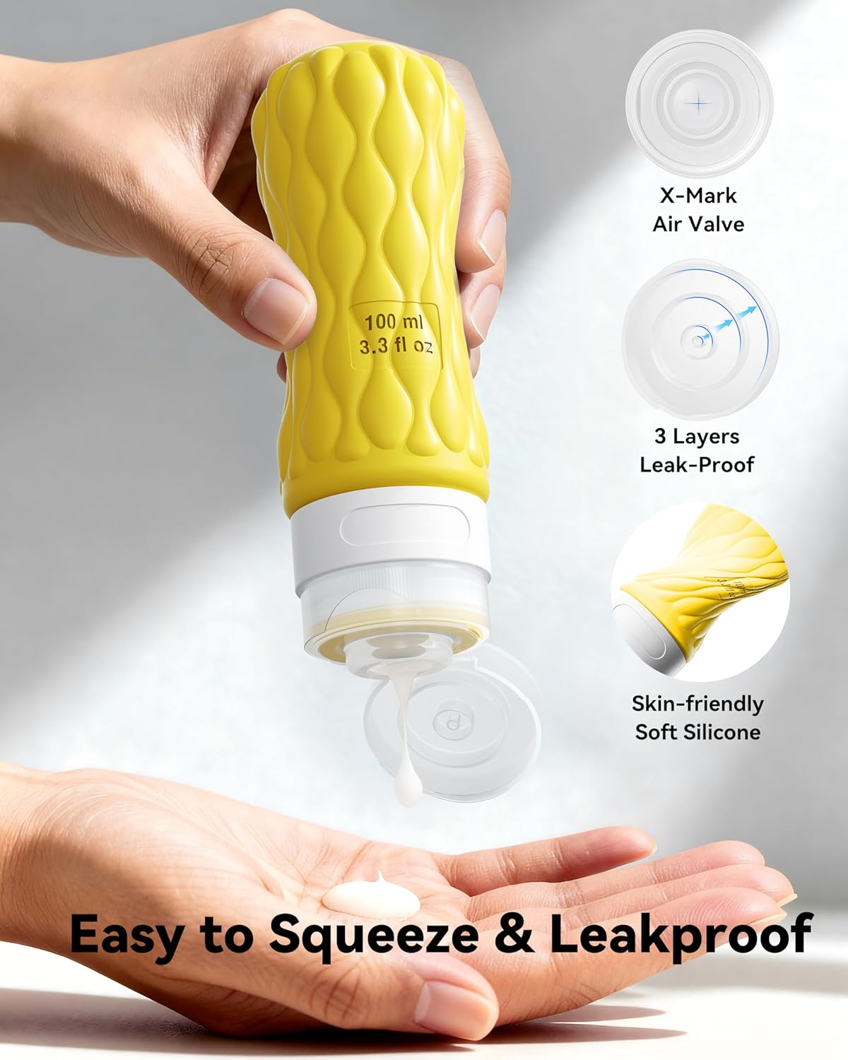 Thumbnail 2 de 8 Pack Silicone Travel Bottles for Toiletries with Labels and Clear Bag