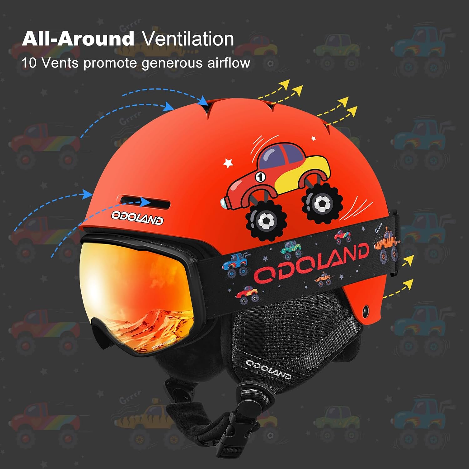 Detalle de Odoland Kids Ski Helmet with Goggles