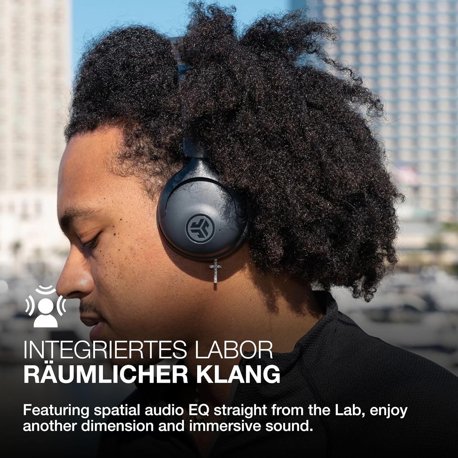 Thumbnail 2 de JLab Go Lux ANC Kopfhörer mit Bluetooth, Noise Cancelling & Mikrofon (On-Ear, faltbar, Graphit)