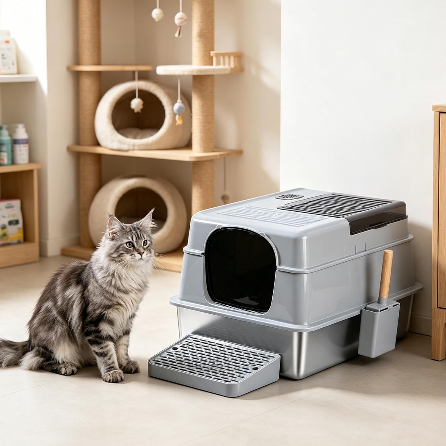 Thumbnail 6 de FUTAM Stainless Steel Litter Box