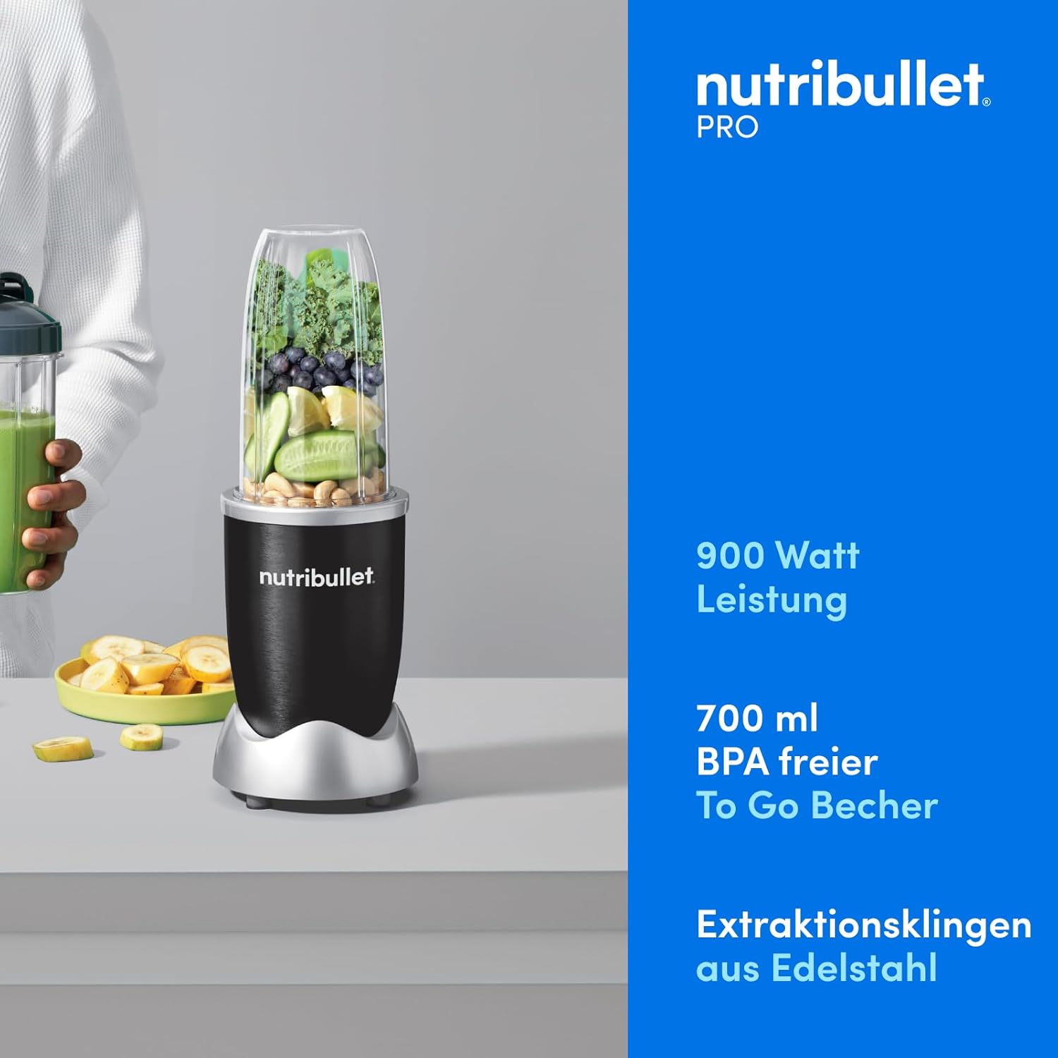 Detalle de nutribullet Pro Smoothiemixer NB904B 900 Watt