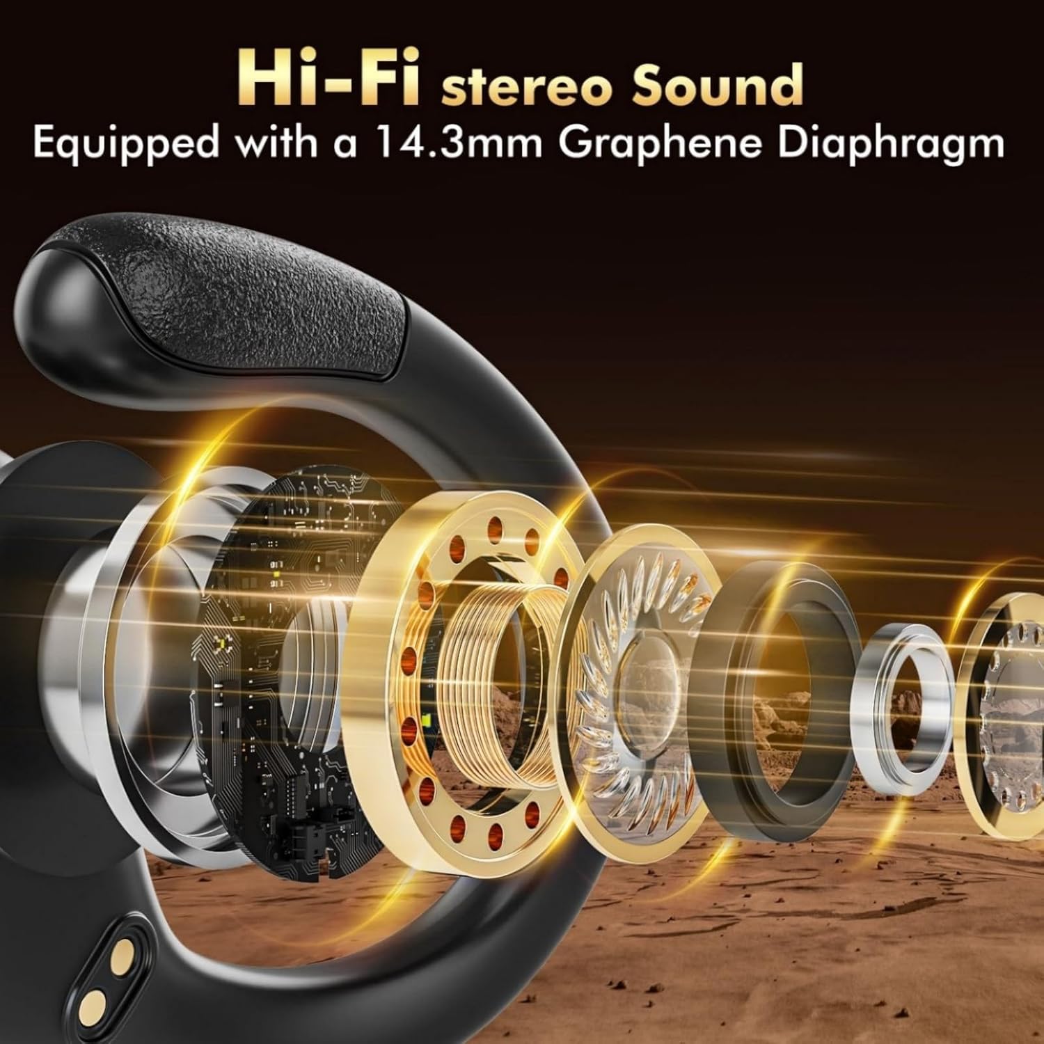 Detalle 2 de HAOYUYAN BX17 Wireless Earbuds: Durable, long-lasting sports Bluetooth headphones