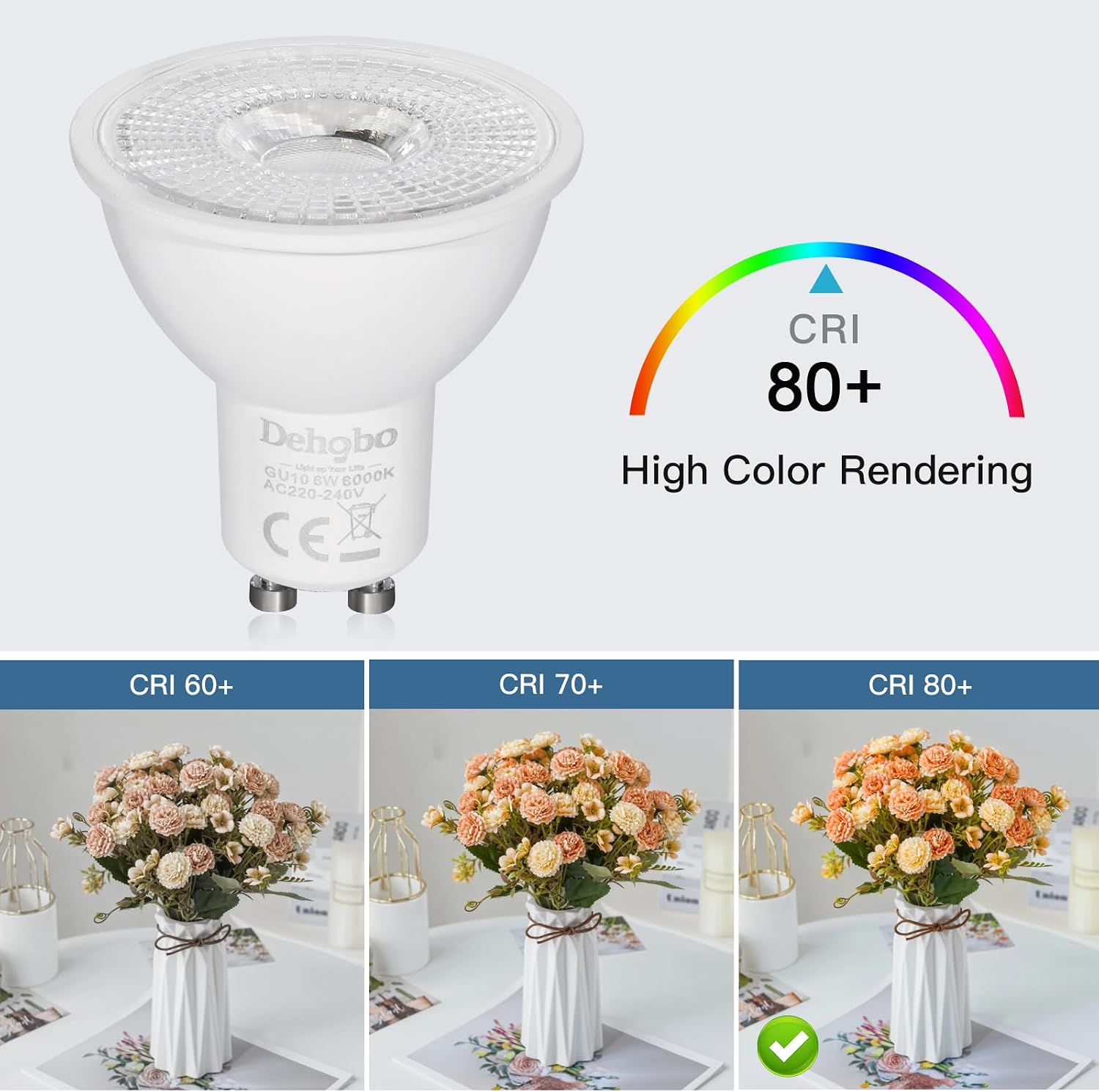 Detalle 2 de Dehobo Bombillas LED GU10 6 W 480 lm