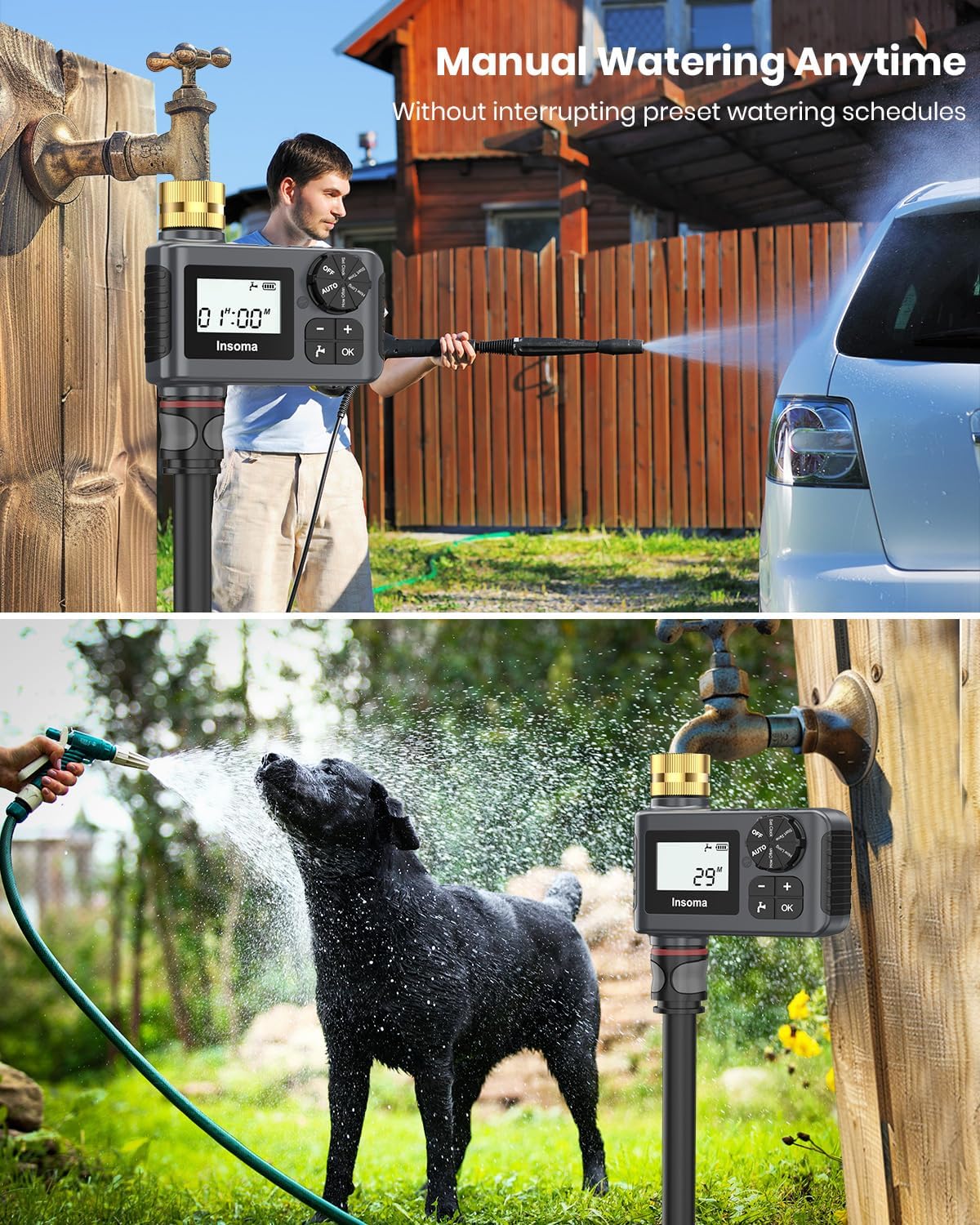 Thumbnail 3 de Insoma Sprinkler Timer with Brass Swivel, Rain Delay and 1 Outlet