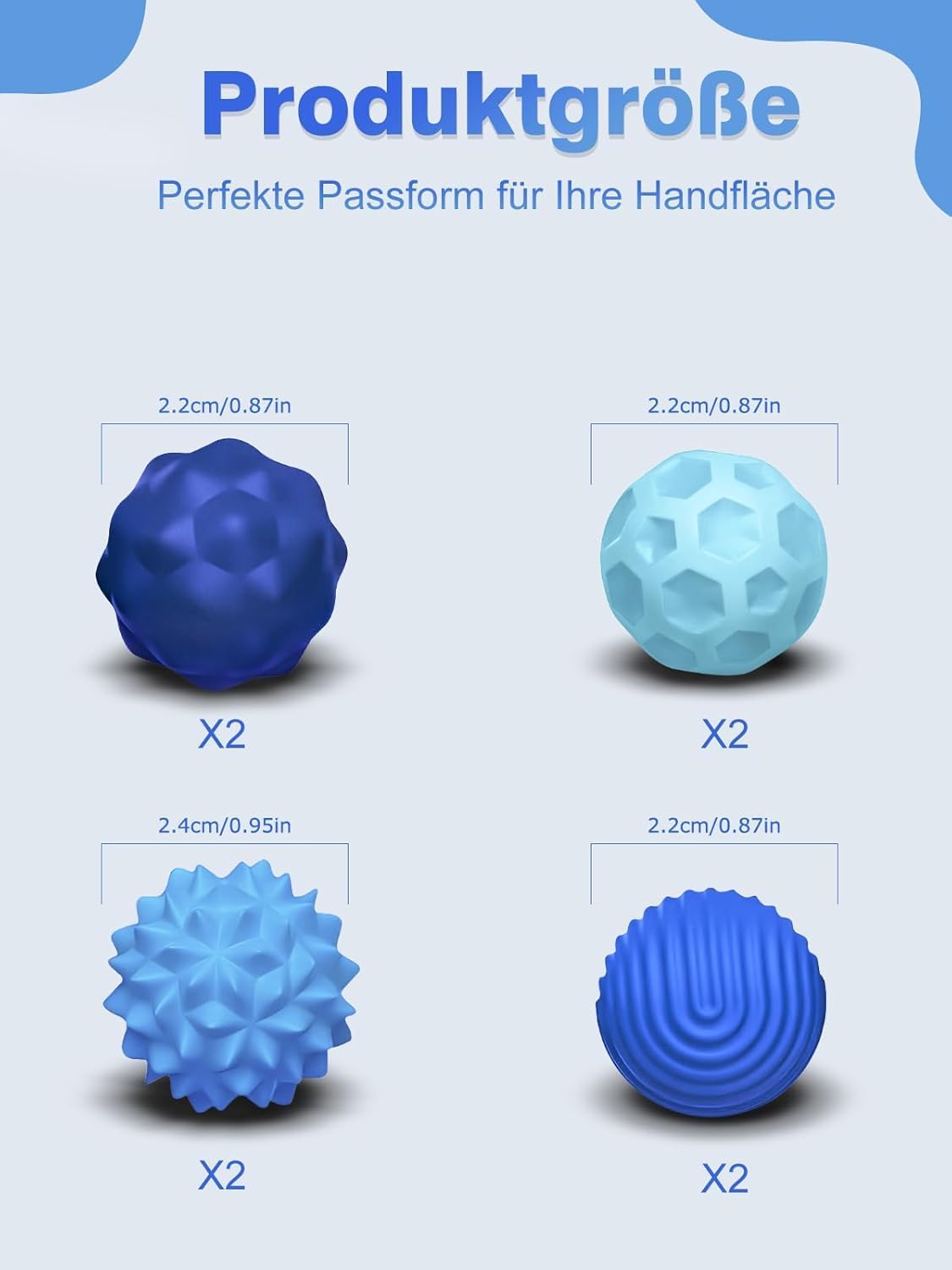 Detalle de Magnetic Fidget Balls Toys (8PCS) – Weighted Textured Sensory Silicone Stress Relief for Adults & Teens (Blue)