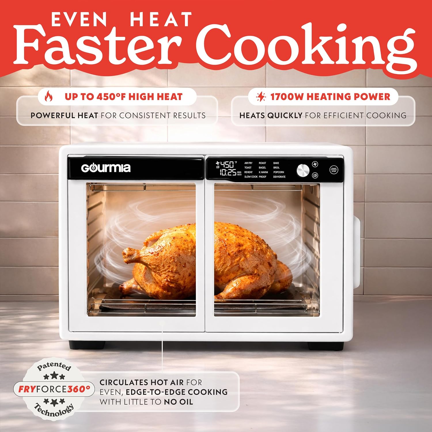 Detalle de Gourmia French Door Air Fryer Oven 37 Qt