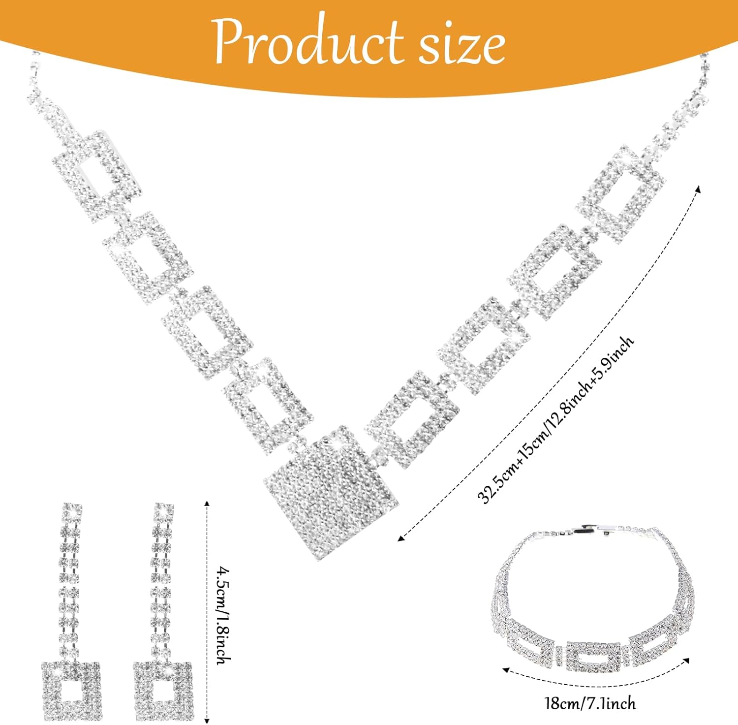Thumbnail 1 de LjFrexia Glitter Brautschmuck Set Silber